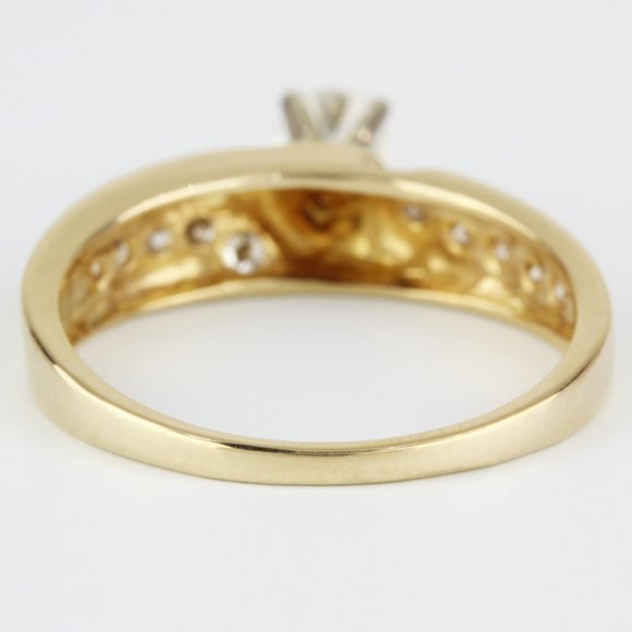 14K Yellow Gold Diamond Engagement Ring by Crescent - Picture 4 of 7